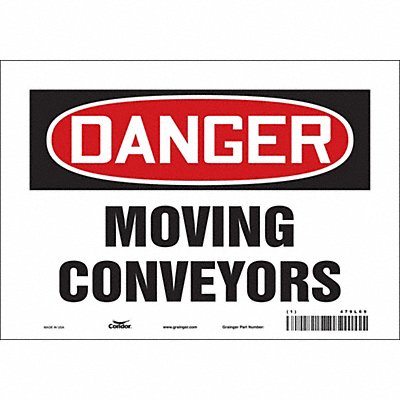 CONDOR 479L69 Safety Sign 7 in x 10 in Vinyl