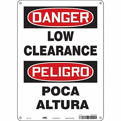 CONDOR 479L87 Safety Sign 14 in x 10 in Aluminum