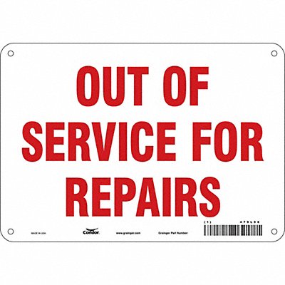 CONDOR 479L98 Safety Sign 7 in x 10 in Aluminum