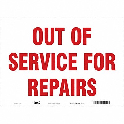 CONDOR 479M04 Safety Sign 10 inx14 in Vinyl