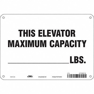 CONDOR 479M14 Safety Sign 7 in x 10 in Polyethylene