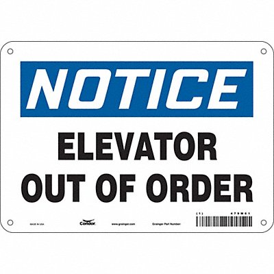CONDOR 479M61 J9185 Safety Sign 7 in x 10 in Aluminum