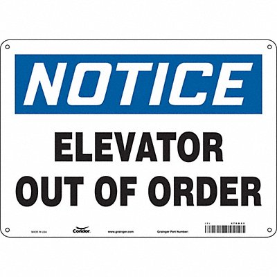 CONDOR 479M62 J9185 Safety Sign 10 in x 14 in Aluminum