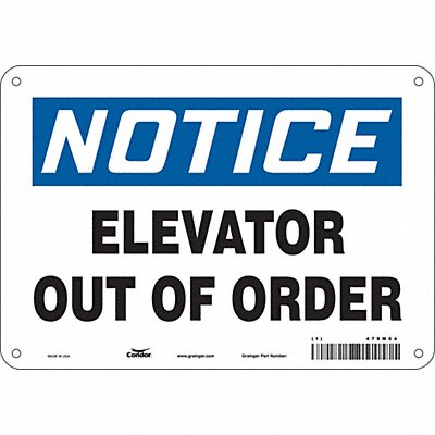 CONDOR 479M64 J9185 Safety Sign 7 inx10 in Polyethylene