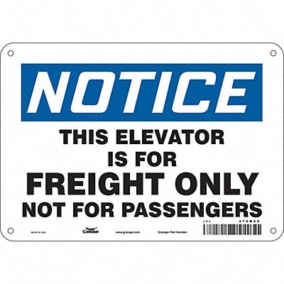 CONDOR 479M68 Safety Sign 7 in x 10 in Aluminum