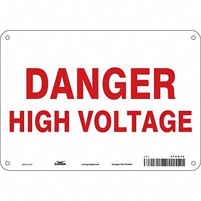 CONDOR 479N30 Safety Sign 7 in x 10 in Aluminum