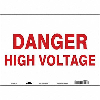 CONDOR 479N36 Safety Sign 10 inx14 in Vinyl