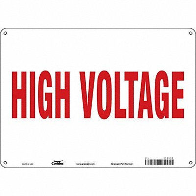 CONDOR 479N55 Safety Sign 10 in x 14 in Aluminum