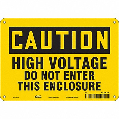 CONDOR 479N85 Safety Sign 7 in x 10 in Aluminum