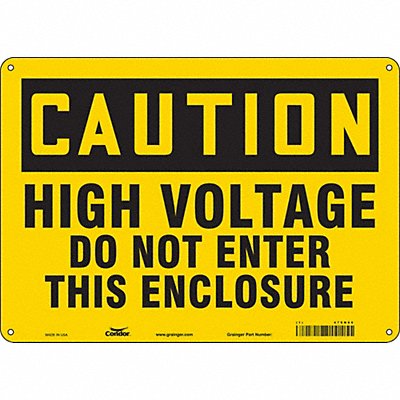 CONDOR 479N86 Safety Sign 10 inx14 in Aluminum