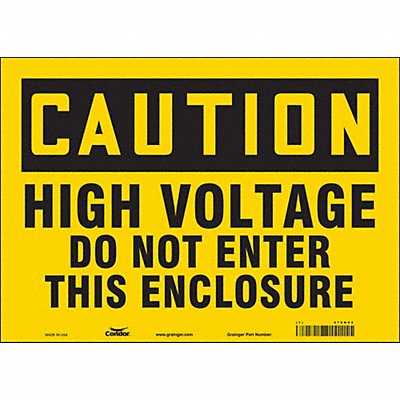 CONDOR 479N92 Safety Sign 10 inx14 in Vinyl