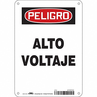 CONDOR 479P02 Safety Sign 10 in x 7 in Aluminum