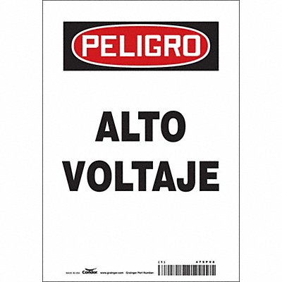 CONDOR 479P06 Safety Sign 10 in x 7 in Vinyl