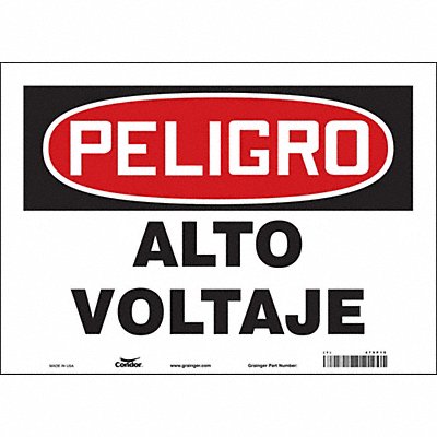 CONDOR 479P15 Safety Sign 10 in x 14 in Vinyl