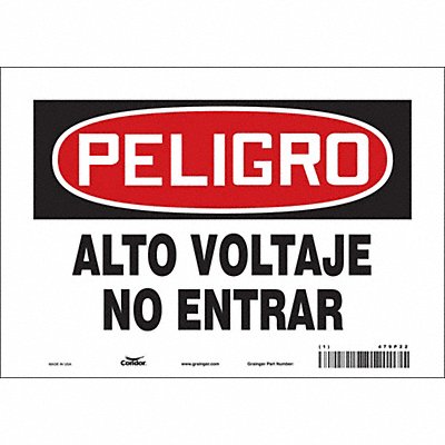 CONDOR 479P22 Safety Sign 7 in x 10 in Vinyl