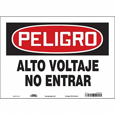 CONDOR 479P23 Safety Sign 10 in x 14 in Vinyl