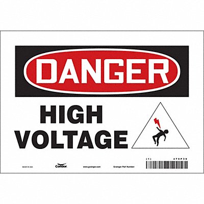 CONDOR 479P39 Safety Sign 7 inx10 in Vinyl