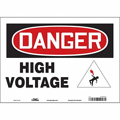 CONDOR 479P40 Safety Sign 10 inx14 in Vinyl