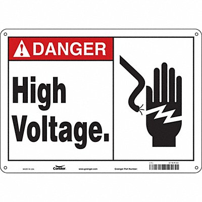 CONDOR 479P42 Safety Sign 10 inx14 in Aluminum