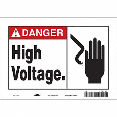 CONDOR 479P47 Safety Sign 7 inx10 in Vinyl