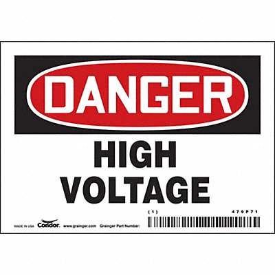 CONDOR 479P71 Safety Sign 3 1/2 inx5 in Vinyl