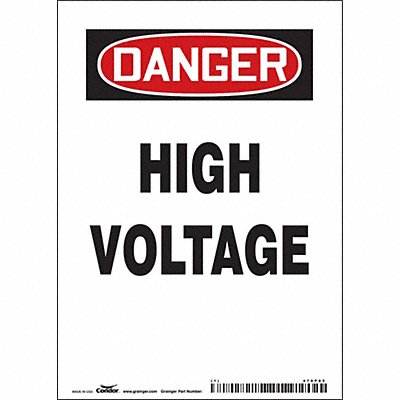 CONDOR 479P85 Safety Sign 7 inx5 in Vinyl