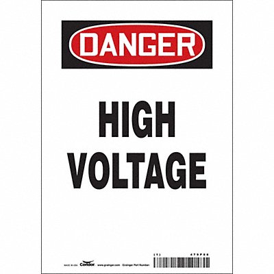 CONDOR 479P86 Safety Sign 10 inx7 in Vinyl