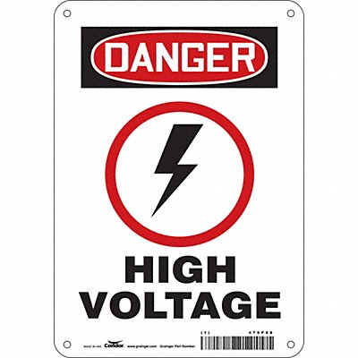 CONDOR 479P88 Safety Sign 10 inx7 in Aluminum