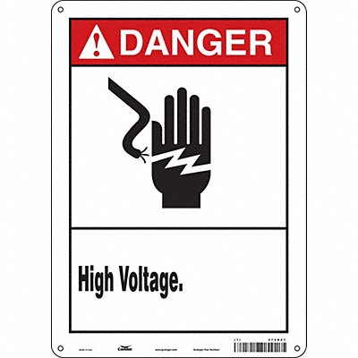 CONDOR 479P96 Safety Sign 14 in x 10 in Aluminum