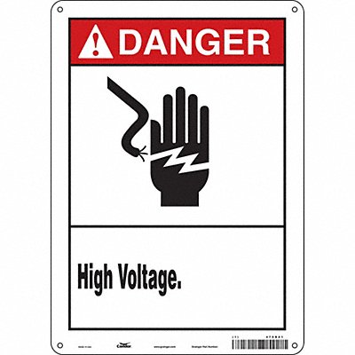 CONDOR 479R01 Safety Sign 14 in x 10 in Polyethylene