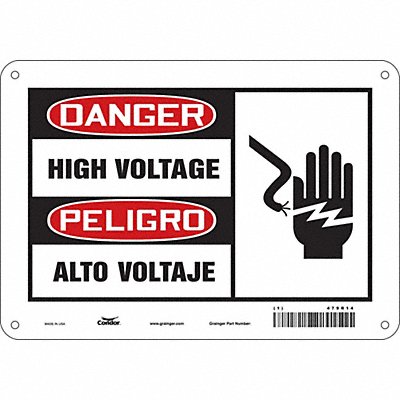 CONDOR 479R14 Safety Sign 7 inx10 in Polyethylene