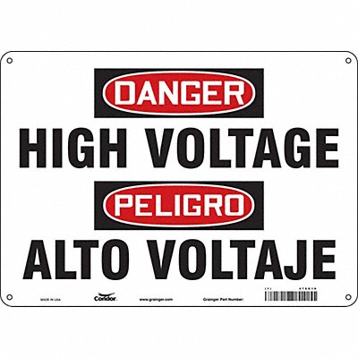 CONDOR 479R19 Safety Sign 10 in x 14 in Aluminum