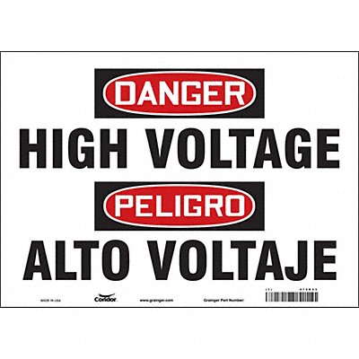 CONDOR 479R23 Safety Sign 10 in x 14 in Vinyl