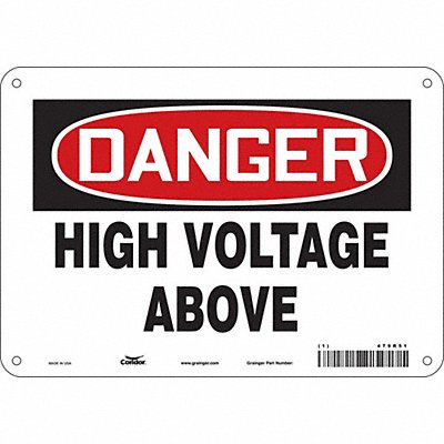 CONDOR 479R51 Safety Sign 7 in x 10 in Aluminum