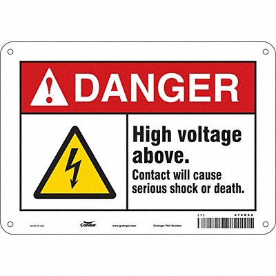 CONDOR 479R62 Safety Sign 7 inx10 in Polyethylene