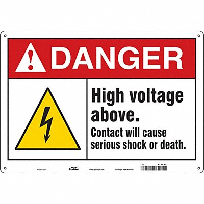 CONDOR 479R64 Safety Sign 14 inx20 in Polyethylene
