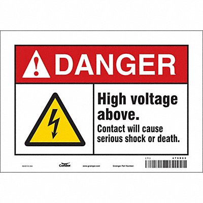 CONDOR 479R65 Safety Sign 7 in x 10 in Vinyl