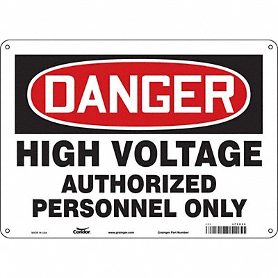 CONDOR 479R69 Safety Sign 10 inx14 in Aluminum