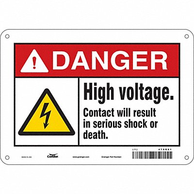 CONDOR 479R81 Safety Sign 7 in x 10 in Aluminum