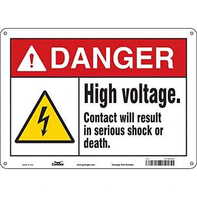 CONDOR 479R86 Safety Sign 10 in x 14 in Glow Vinyl
