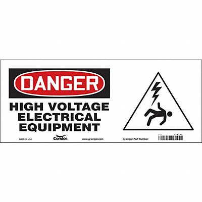 CONDOR 479T05 Safety Sign 7 in x 17 in Vinyl