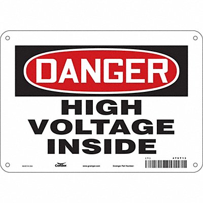 CONDOR 479T13 Safety Sign 7 in x 10 in Aluminum