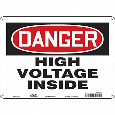 CONDOR 479T14 Safety Sign 10 inx14 in Aluminum