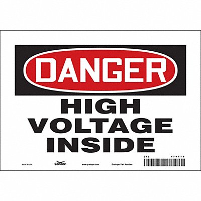 CONDOR 479T19 Safety Sign 7 inx10 in Vinyl
