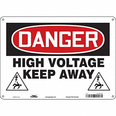 CONDOR 479T22 Safety Sign 10 in x 14 in Aluminum