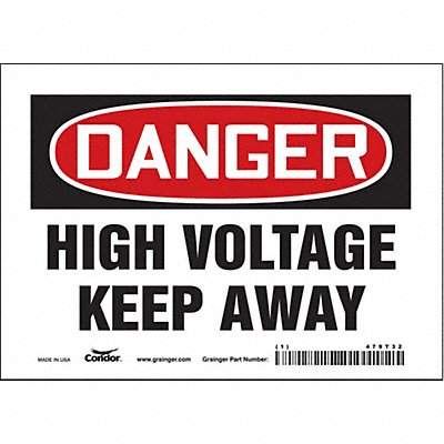 CONDOR 479T32 Safety Sign 5 inx7 in Vinyl