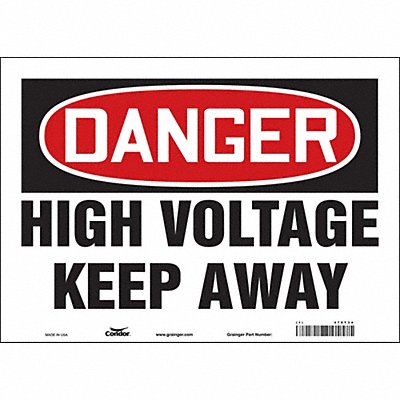 CONDOR 479T34 Safety Sign 10 inx14 in Vinyl