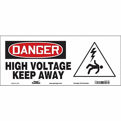 CONDOR 479T38 Safety Sign 7 in x 17 in Vinyl