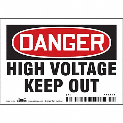 CONDOR 479T75 J6932 Safety Sign 3 1/2 inx5 in Vinyl