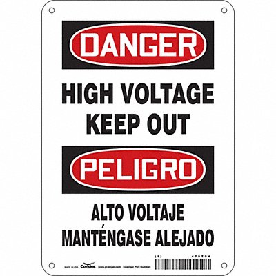 CONDOR 479T94 Safety Sign 10 inx7 in Glow Vinyl